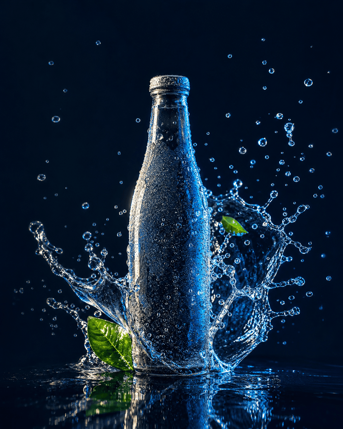 Generic premium beverage splash product photography concept