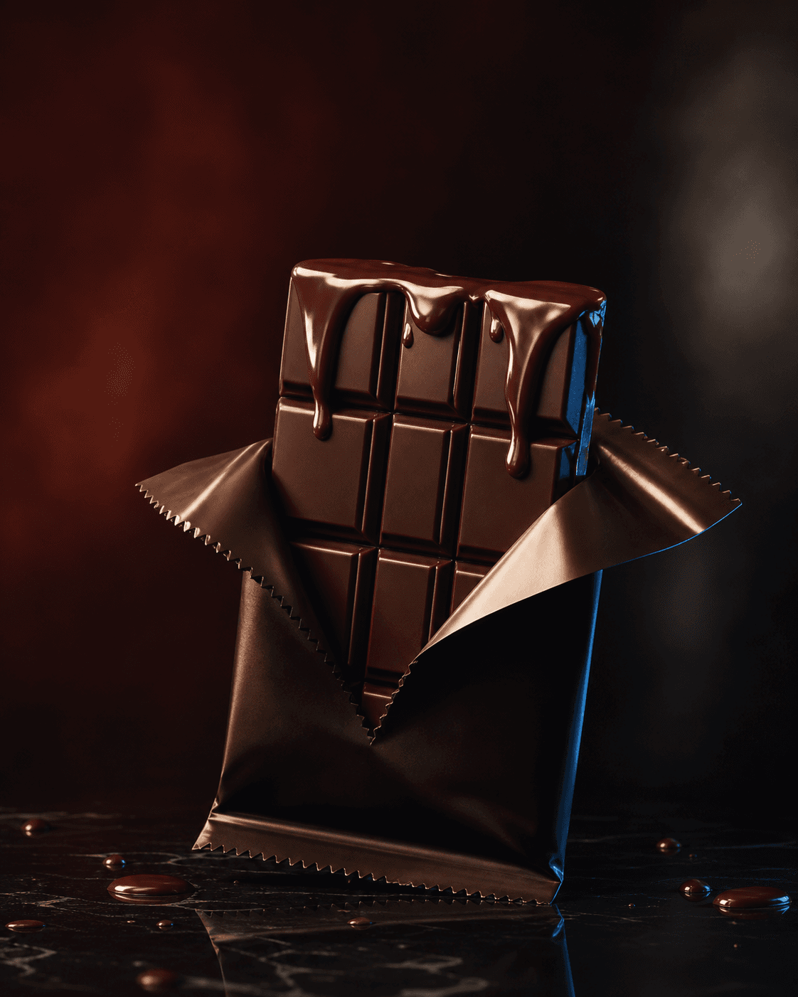 Generic premium chocolate product photography concept